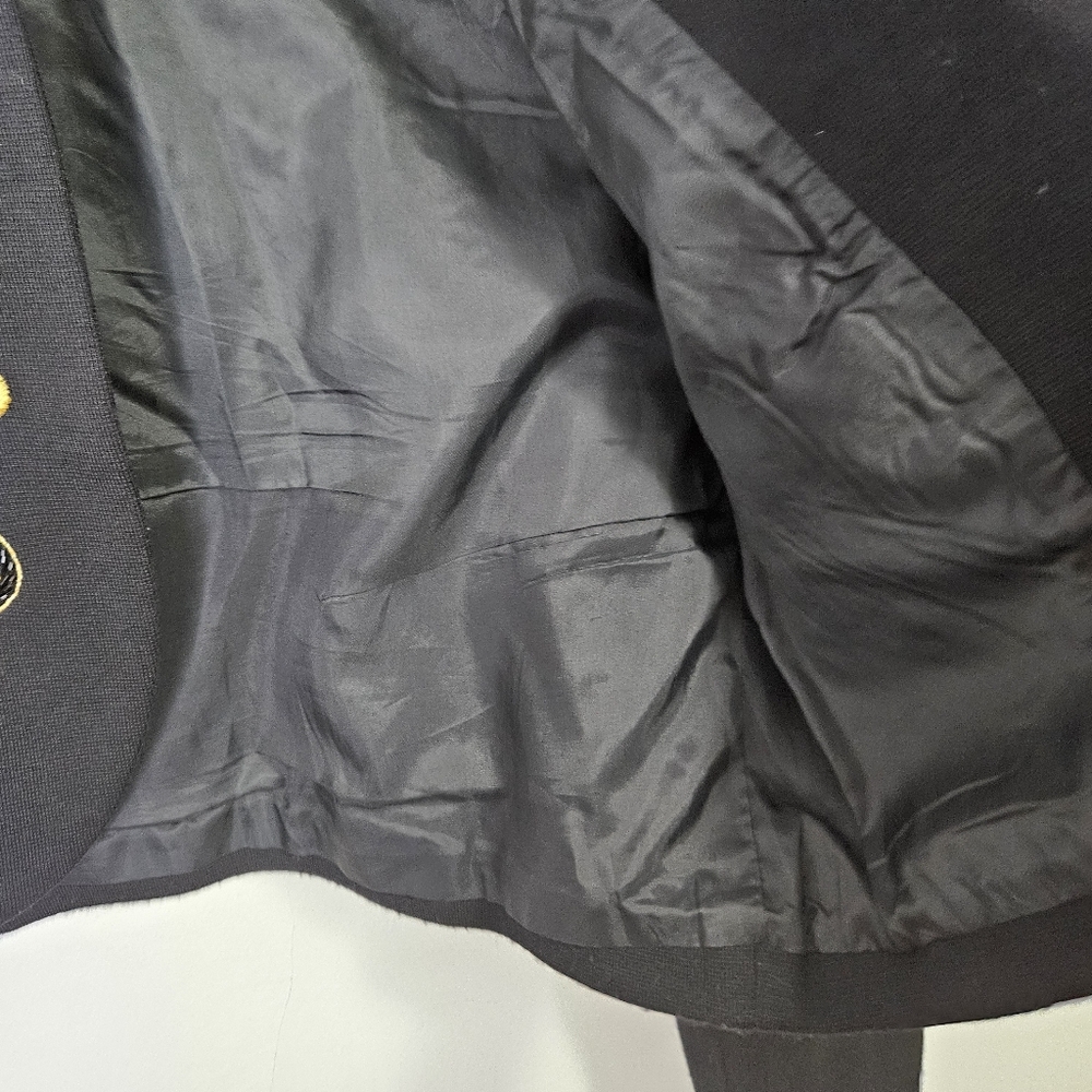 VTG Lillie Rubin Bolero Jacket Sz L Black Beaded Embroidered Wool Night Party - Picture 6 of 12